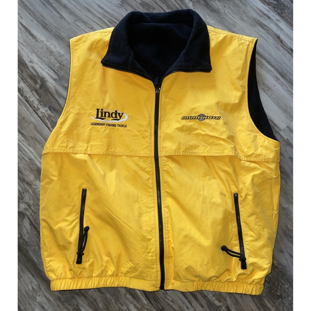 Minn Kota Lindy Legendary Fishing Tackle Insulated Reversible Vest Adult Signed
